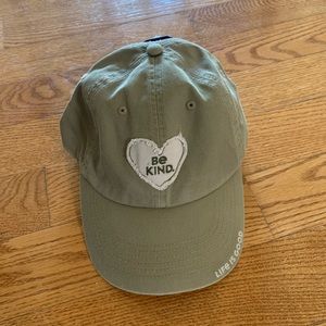 LIFE IS GOOD BE KIND GREEN BASEBALL CAP/ HAT